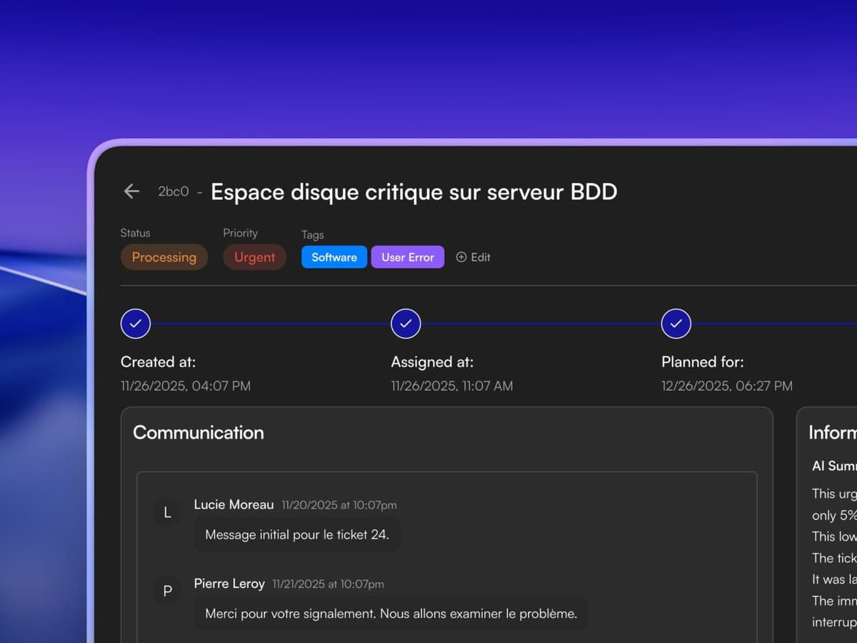 Gestion des tickets